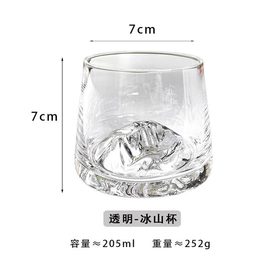 Mount Fuji Cup Crystal Glass Household Tea Cup Japanese Mountain View Cup High-end Jinshan Whisky Glass