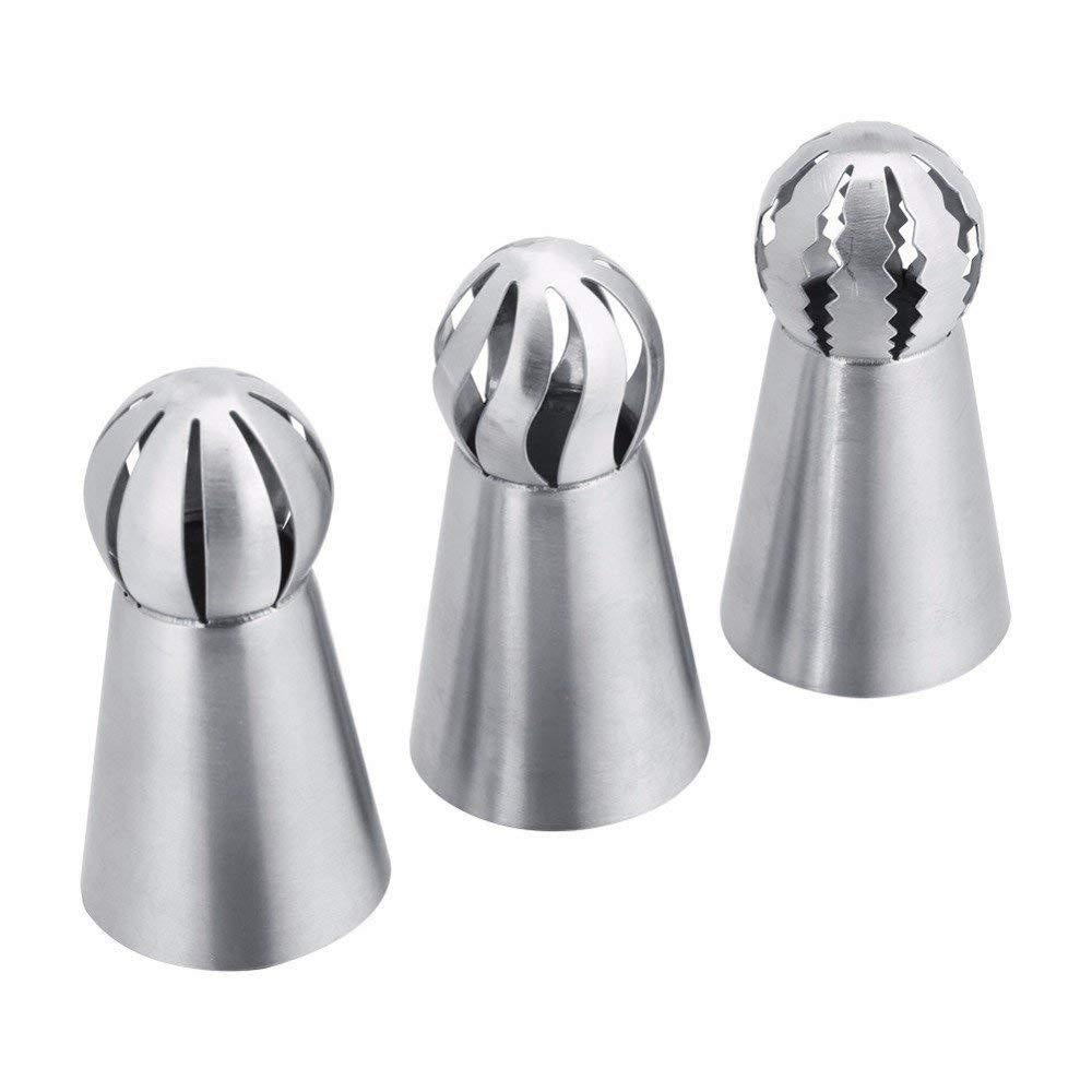 Manufacturer's spot 3-piece torch decoration nozzle one-piece molding cake decoration tool spherical decoration nozzle