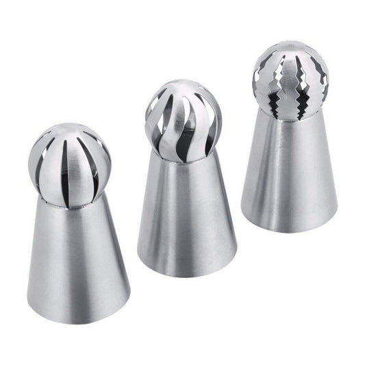 Manufacturer's spot 3-piece torch decoration nozzle one-piece molding cake decoration tool spherical decoration nozzle