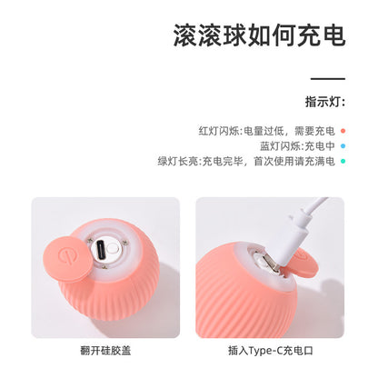Pet Gravitational Rechargeable Cat Toy Ball Self-Hi Bore Relief Artifact Amusing Cat Stick Electric Smart Amusing Cat Ball Pet Supplies