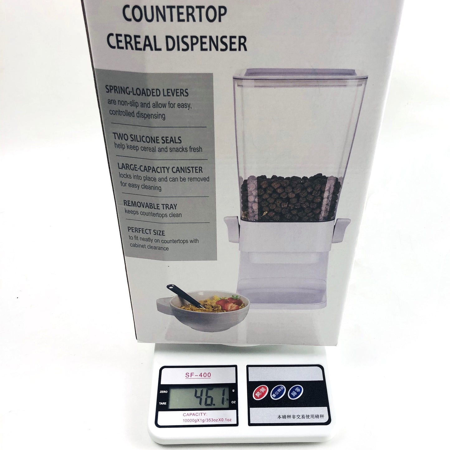 5.5L Cereal Machine Food Grain Storage Jar Cereal Machine Kitchen Cereal Dispenser