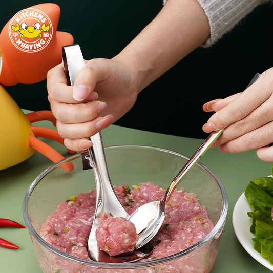 304 Stainless Steel Meatball Spoon, Kitchen Household Tool, Meatball Press Spoon, Shrimp Paste Maker, Rice Ball and Fish Ball Maker