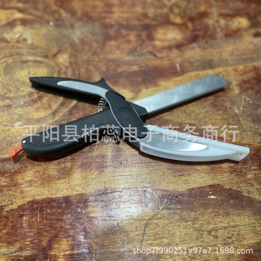 Household kitchen vegetable scissors multi-purpose food two-in-one smart vegetable cutter one-piece vegetable cutter manufacturer