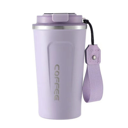 Simple style pure color 304 stainless steel thermos cup intelligent display temperature coffee cup car portable wholesale logo