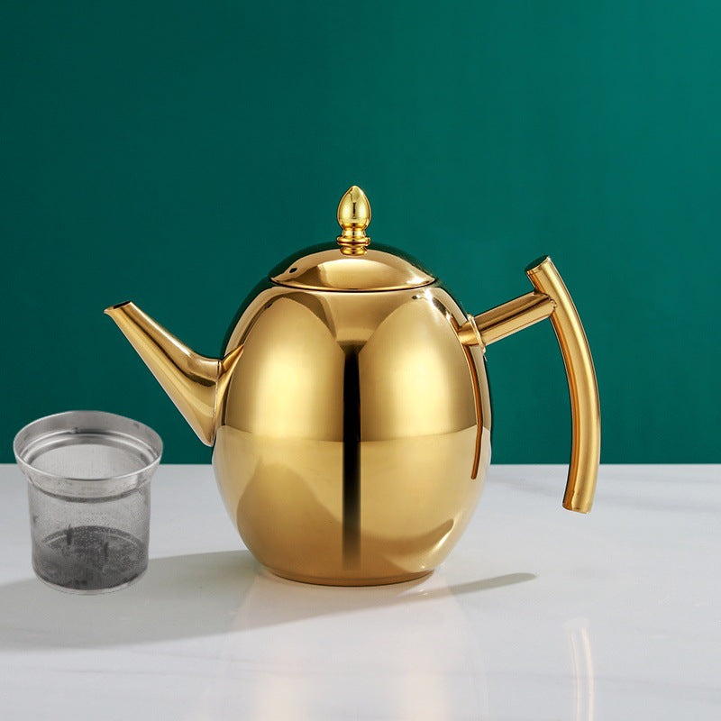 Stainless steel teapot, commercial kettle, catering teapot with filter, restaurant and hotel teapot.