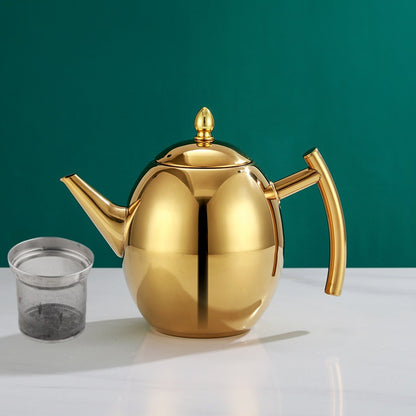 Stainless steel teapot, commercial kettle, catering teapot with filter, restaurant and hotel teapot.
