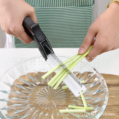 Household kitchen vegetable scissors multi-purpose food two-in-one smart vegetable cutter one-piece vegetable cutter manufacturer