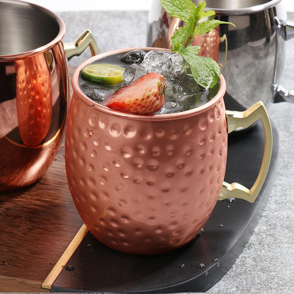 Cross-border hot selling Moscow cup mule cup 304 stainless steel copper-plated hammer point cup bare body cup wine glass cocktail cup
