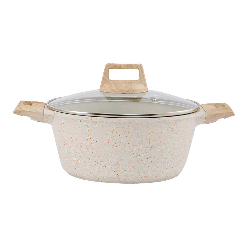 Maifan stone non-stick pot thickened large-capacity 4L double-bottomed soup pot household cooking pot stew pot porridge cooking noodle pot