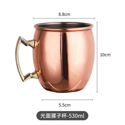 Cross-border hot selling Moscow cup mule cup 304 stainless steel copper-plated hammer point cup bare body cup wine glass cocktail cup