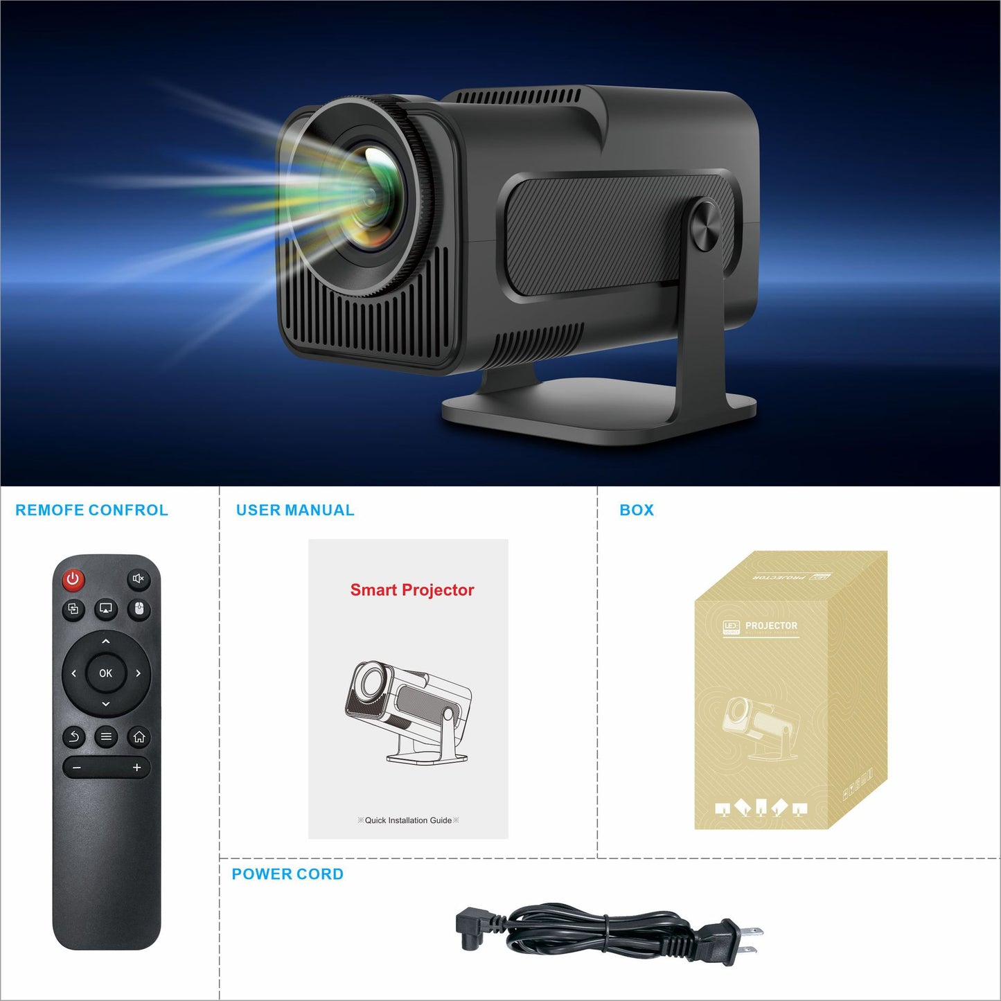 Android projector HY320 cross-border e-commerce dedicated 300 lumens 1080P smart home theater portable projection