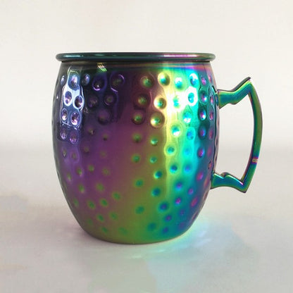 Cross-border hot selling Moscow cup mule cup 304 stainless steel copper-plated hammer point cup bare body cup wine glass cocktail cup