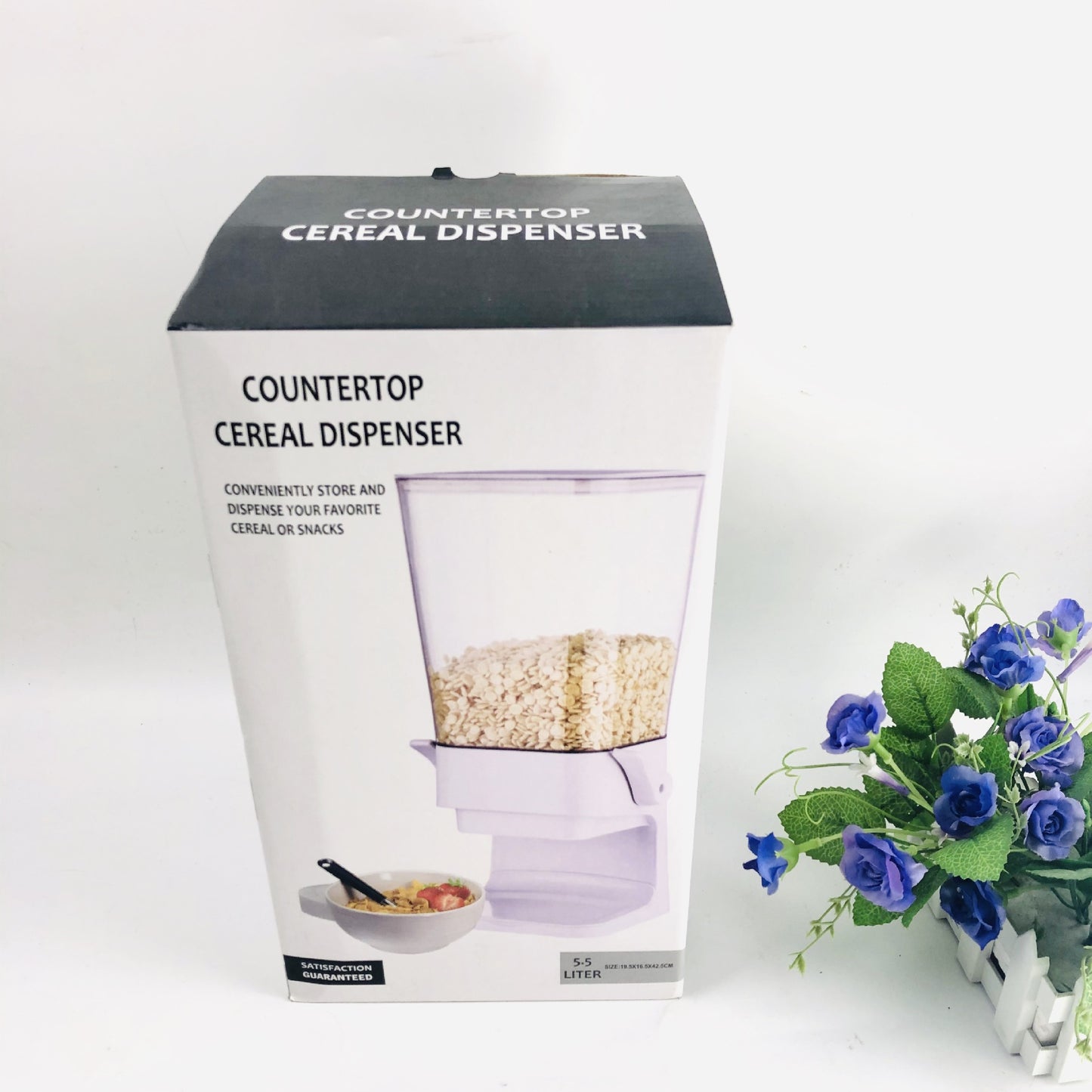 5.5L Cereal Machine Food Grain Storage Jar Cereal Machine Kitchen Cereal Dispenser