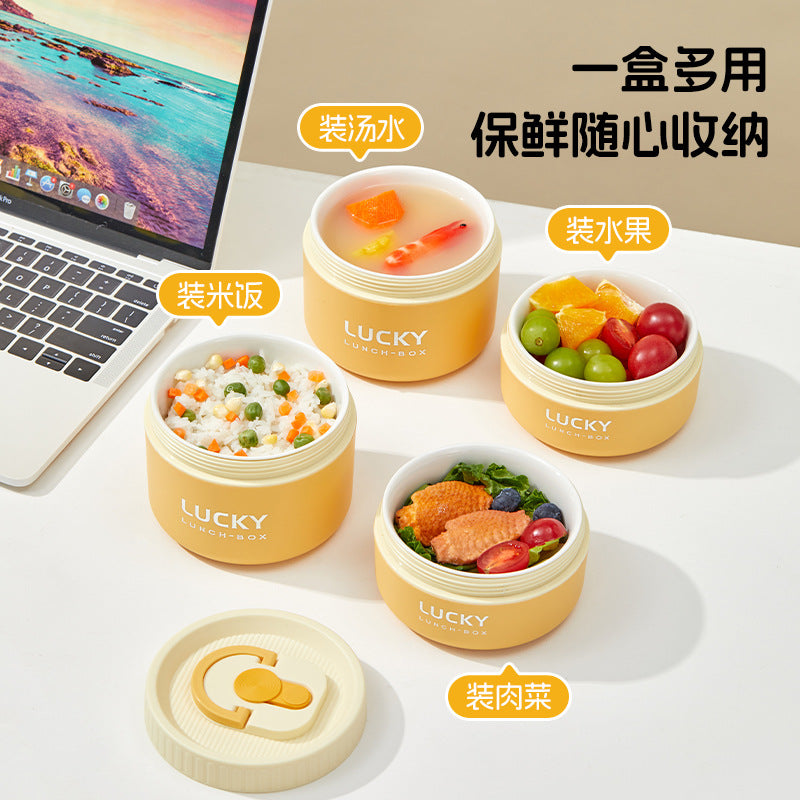 Ceramic food storage bowl gift box, multi-functional sealed bowl, double-boiler stew pot, microwave heating egg steamer bowl