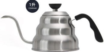 Stainless steel coffee pot hand brewing pot with thermometer hand brewing coffee pot Teflon fine mouth outdoor camping cloud pot