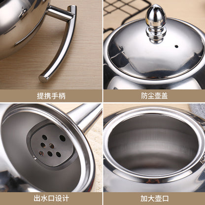 Stainless steel teapot, commercial kettle, catering teapot with filter, restaurant and hotel teapot.