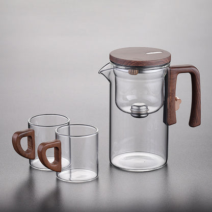 Elegant cup teapot tea water separation household tea brewing artifact magnetic suction tea brewer glass filter teapot tea set