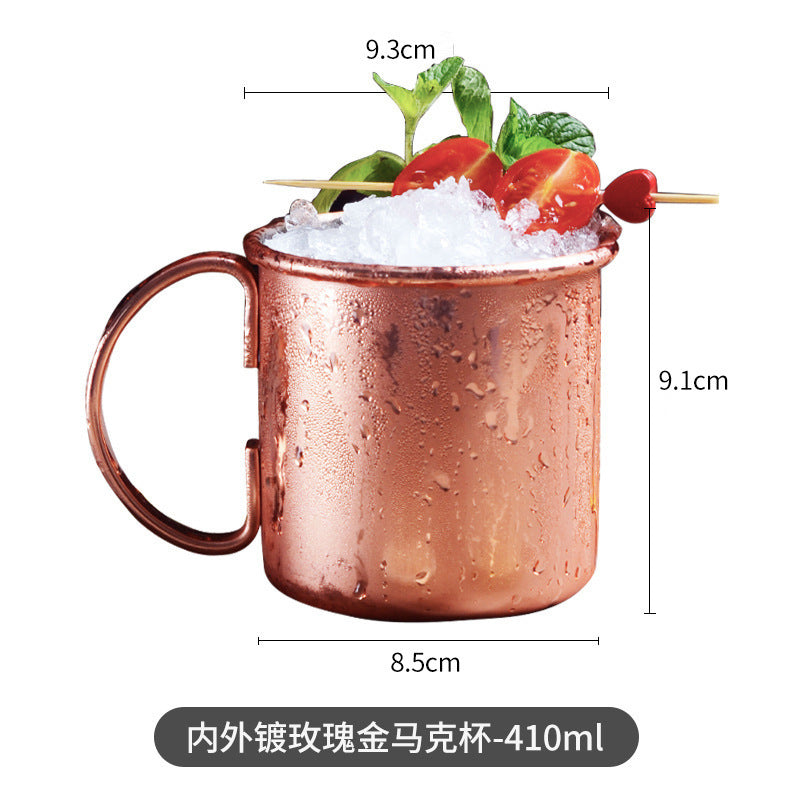 Cross-border hot selling Moscow cup mule cup 304 stainless steel copper-plated hammer point cup bare body cup wine glass cocktail cup