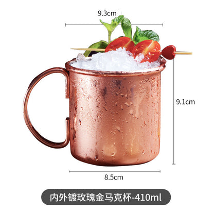 Cross-border hot selling Moscow cup mule cup 304 stainless steel copper-plated hammer point cup bare body cup wine glass cocktail cup
