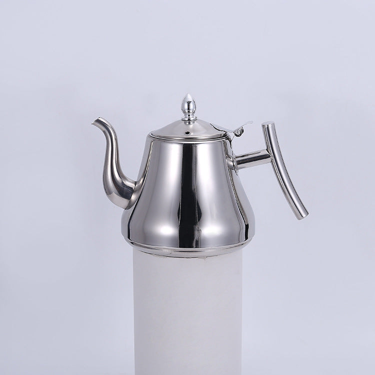 Thickened stainless steel teapot with filter for hotels, restaurants and teahouses, universal kettle for tea brewing, wholesale