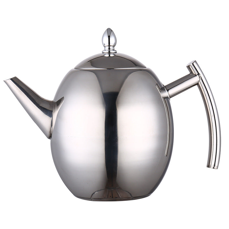 Stainless steel teapot, commercial kettle, catering teapot with filter, restaurant and hotel teapot.