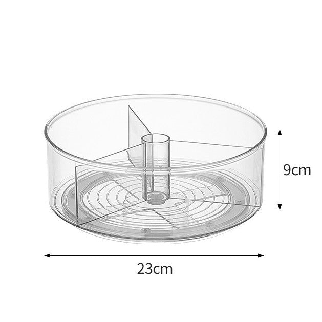 Cross-border transparent storage box plastic rotatable kitchen spice rack tray desktop skin care product storage turntable