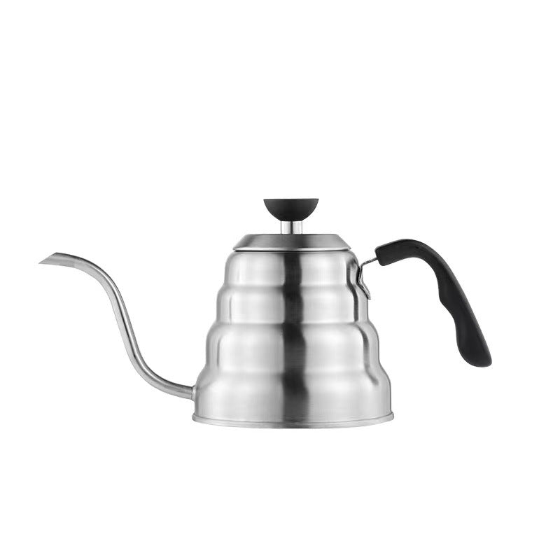 Stainless steel coffee pot hand brewing pot with thermometer hand brewing coffee pot Teflon fine mouth outdoor camping cloud pot