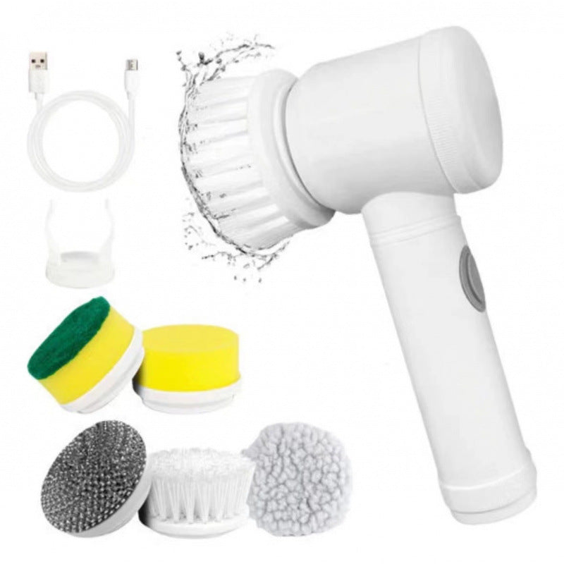 Cross-border best-selling electric cleaning brush, long-handled, handheld, multi-functional, rechargeable, portable kitchen dishwashing brush.