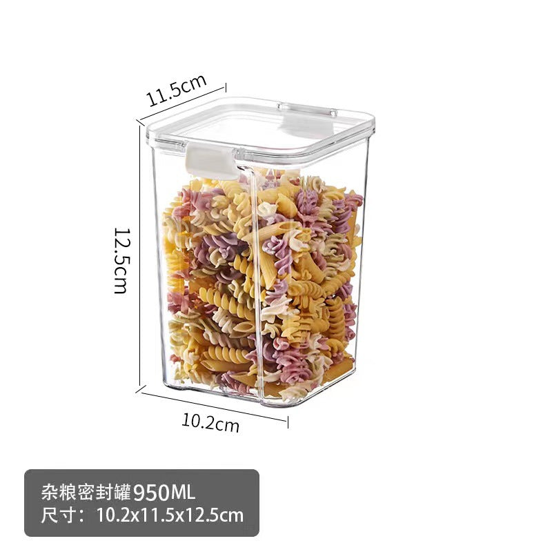 Square flower tea packaging box, 460ml, four-compartment plastic airtight container, food-grade storage box.