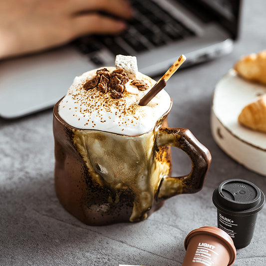 Ceramic coffee cup high-value retro internet celebrity high-end exquisite ins style mug water cup office cup gift