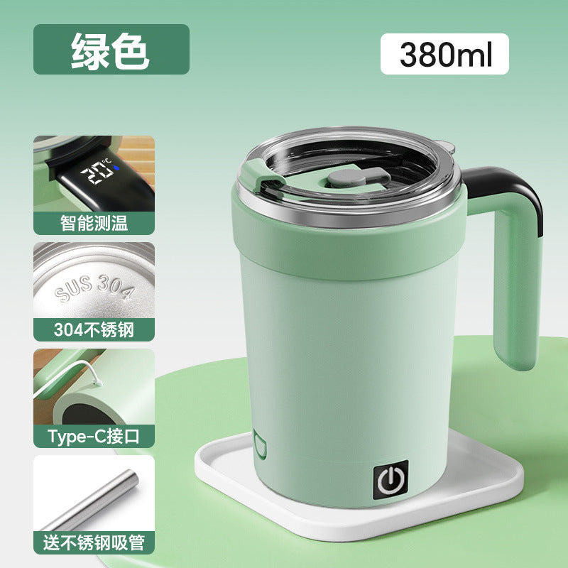 New temperature-display fully automatic mixing cup for milkshakes, coffee, and milk powder; detachable magnetic base compatible with flat-bottomed cups.