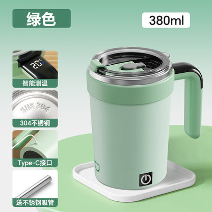 New temperature-display fully automatic mixing cup for milkshakes, coffee, and milk powder; detachable magnetic base compatible with flat-bottomed cups.