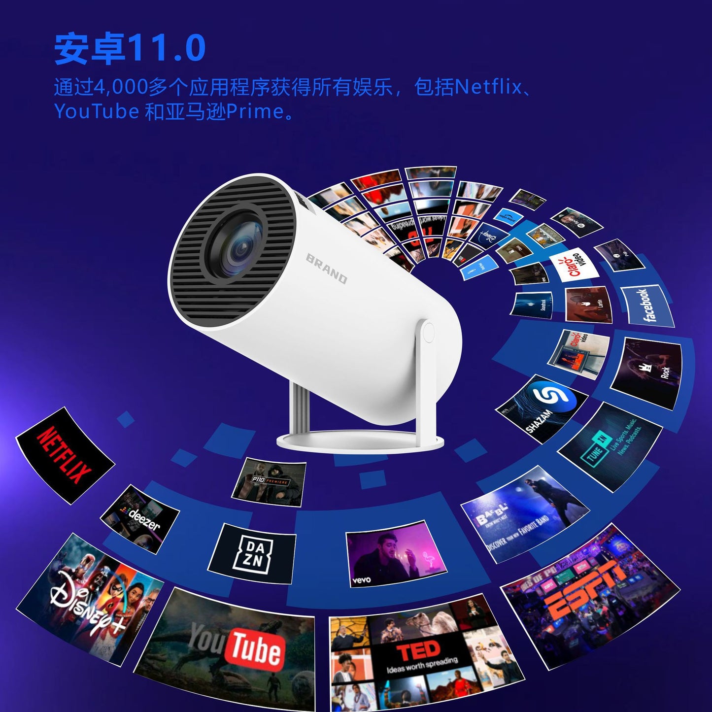 HY300 Cross-border new ultra-high-definition HD Home Android Projector