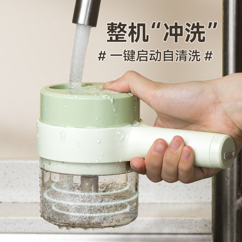 New Gatling vegetable cutter wireless electric garlic mud artifact garlic masher automatic garlic press garlic pull garlic mixer