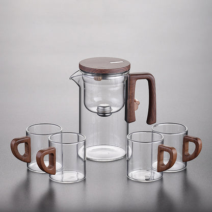 Elegant cup teapot tea water separation household tea brewing artifact magnetic suction tea brewer glass filter teapot tea set