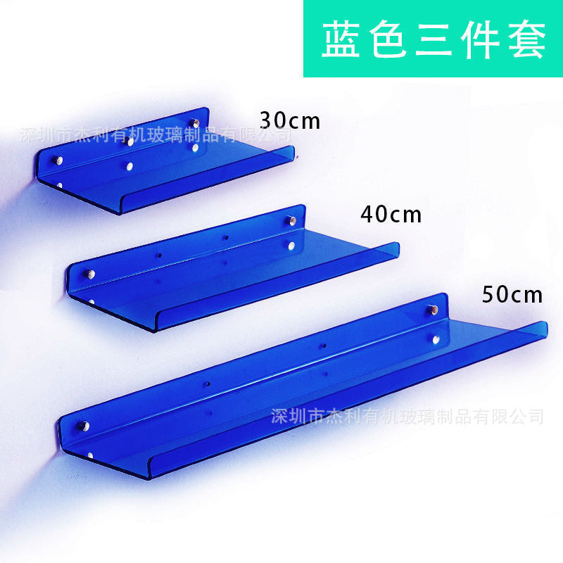 Acrylic rack color wall-mounted punch-free storage rack kitchen bathroom bedroom wall partition rack