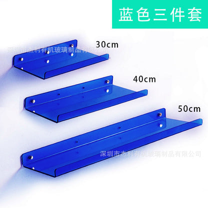 Acrylic rack color wall-mounted punch-free storage rack kitchen bathroom bedroom wall partition rack