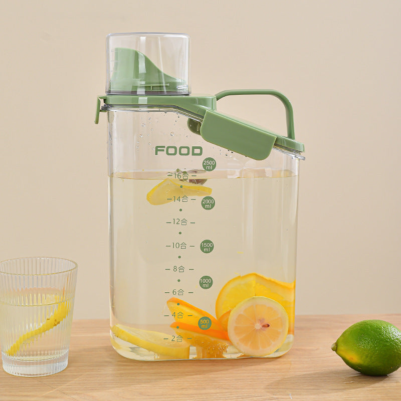 Summer household refrigerator cold water bucket lemon fruit tea cold brew pot cold water kettle fresh-keeping large capacity cold water kettle with handle