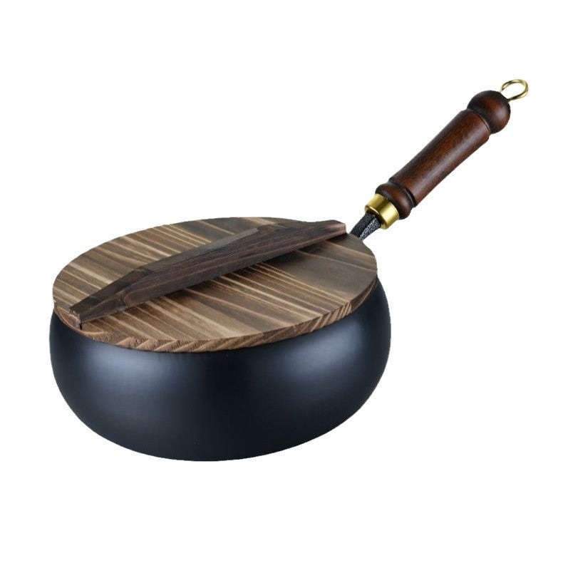 Zhangqiu iron pot big belly pot pure hand-forged small frying pan mini small iron pot uncoated non-stick household cooking pot