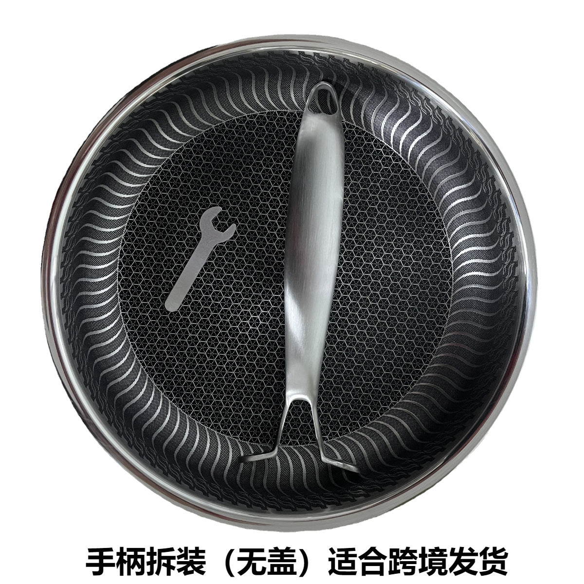 Cross-border 316 stainless steel uncoated honeycomb non-stick frying pan household double-sided screen pan induction cooker suitable for 30