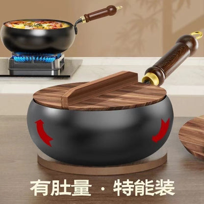 Big belly pot pure hand-forged small frying pan mini small iron pot uncoated non-stick household cooking pot