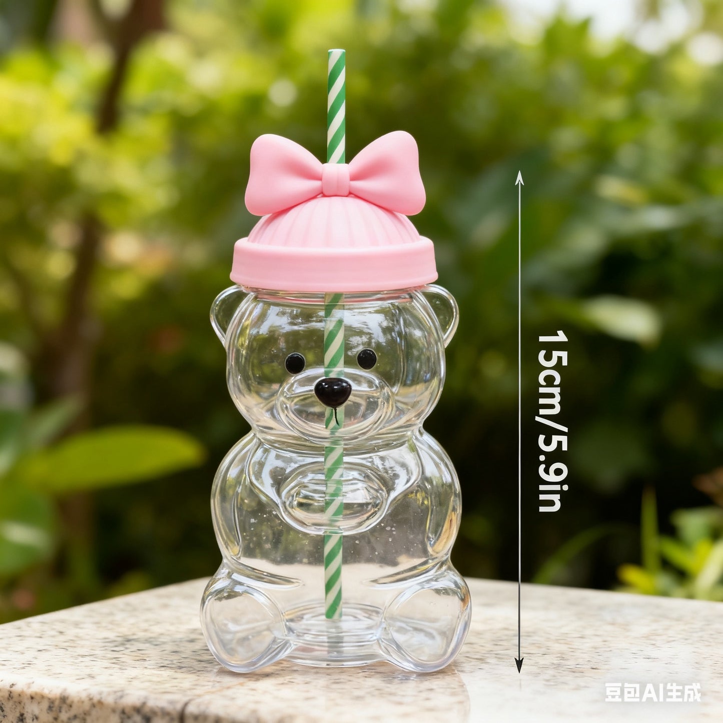 Glass Bear Cup Limited Edition, a popular cross-border e-commerce design cup featuring a bear-shaped barista design, is now available for cold drinks.