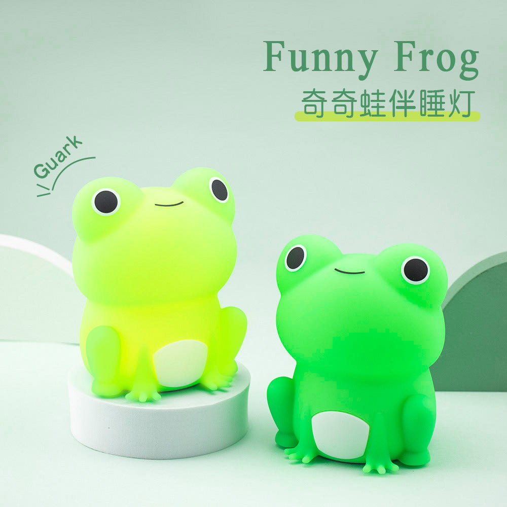 New Ambient Light Silicone Night Light Desktop Ornament USB Smart Charging Cartoon Frog Gift