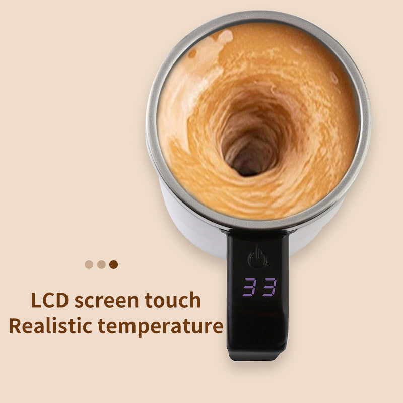 Cross-border intelligent temperature measuring magnetic automatic stirring cup electric portable coffee cup milkshake cup fitness protein shaker cup
