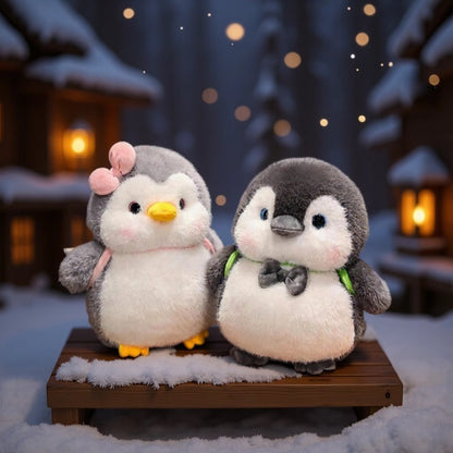 Skip-school penguin plush toy, boys and girls sleeping pillow, birthday gift, children's sleep companion, rag doll.