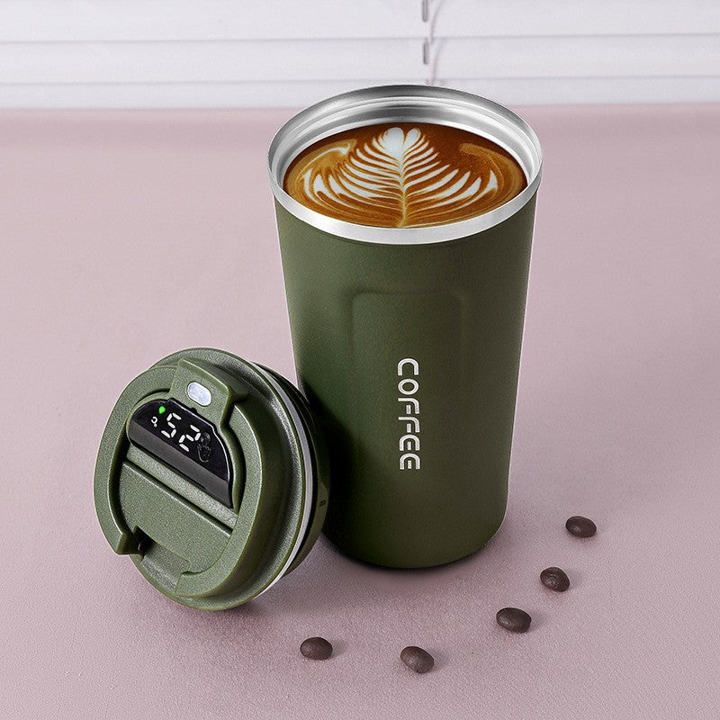 Stainless steel car vacuum coffee cup outdoor leisure simple thermos cup portable double-layer office tea cup wholesale