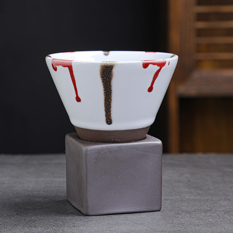 Amazon explosive ceramic espresso cup creative hand-painted glazed tea cup with base stoneware personal water cup