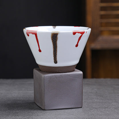 Amazon explosive ceramic espresso cup creative hand-painted glazed tea cup with base stoneware personal water cup