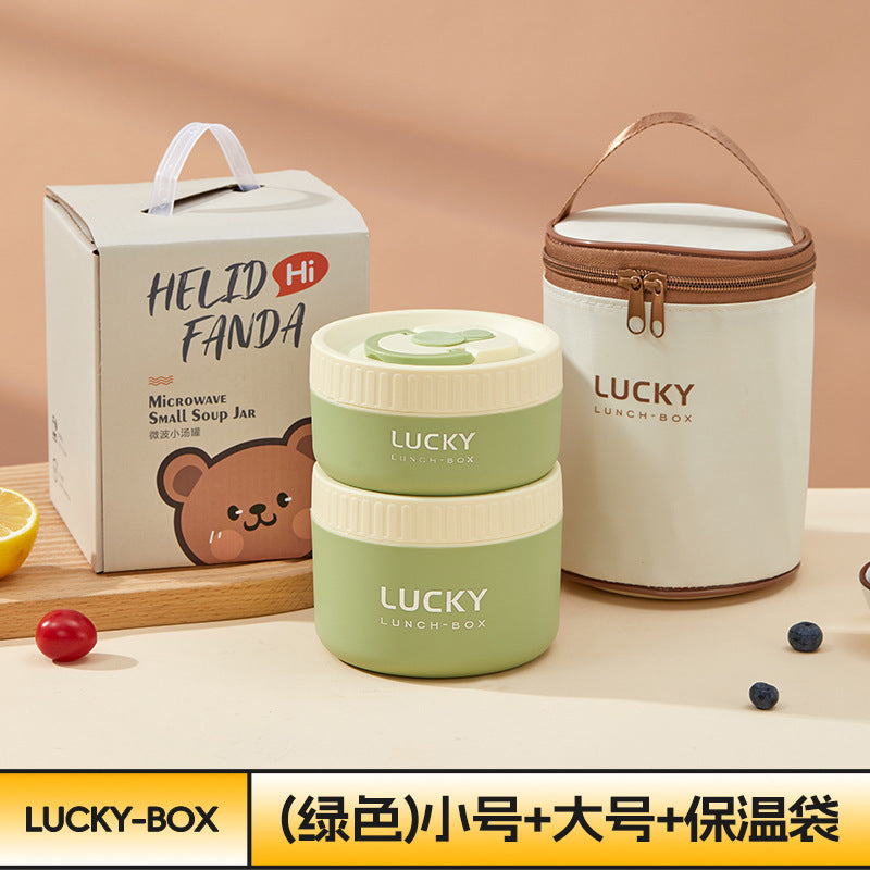 Ceramic food storage bowl gift box, multi-functional sealed bowl, double-boiler stew pot, microwave heating egg steamer bowl