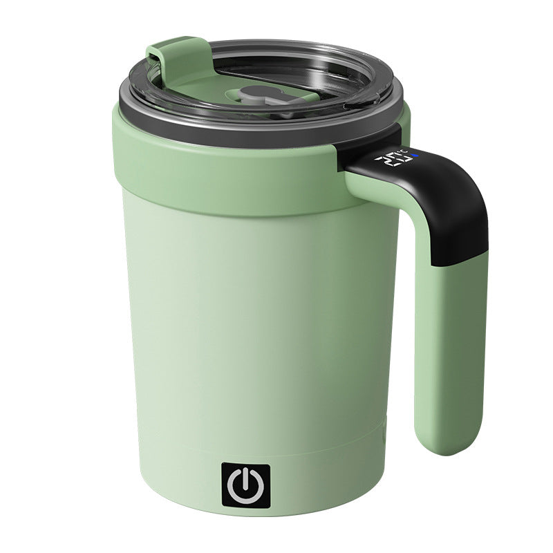 New temperature-display fully automatic mixing cup for milkshakes, coffee, and milk powder; detachable magnetic base compatible with flat-bottomed cups.